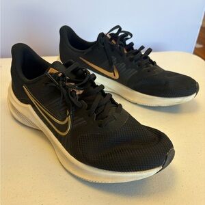 Nike Downshifter Black and Gold Running Shoes